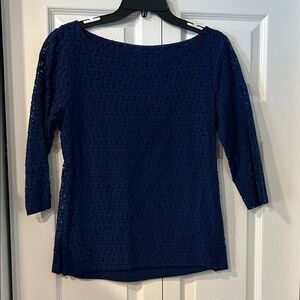 Banana Republic Deep Blue Textured Blouse